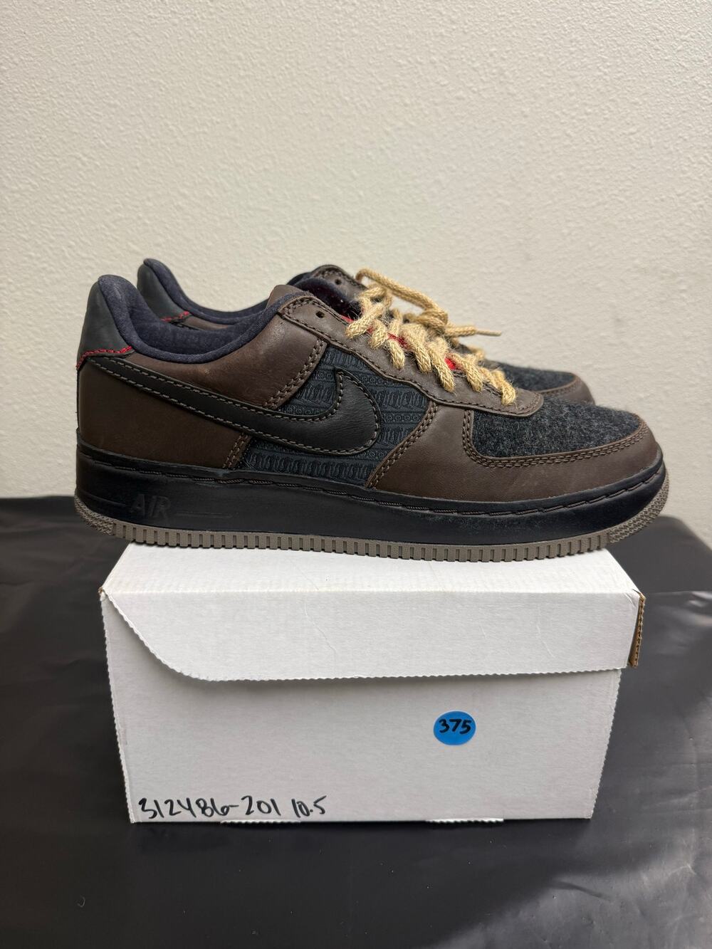 Nike Air Force 1 Low Inside Out Baroque Brown Black 312486-201 Men’s 10.5